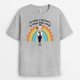1297AUK2 personalised big heart shape little minds t shirt