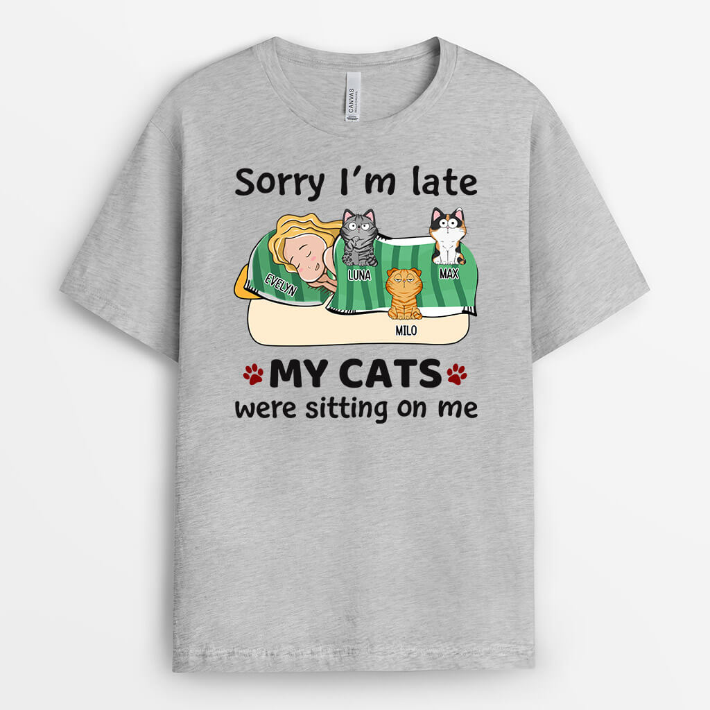 1304AUK2 personalised sorry im late t shirt