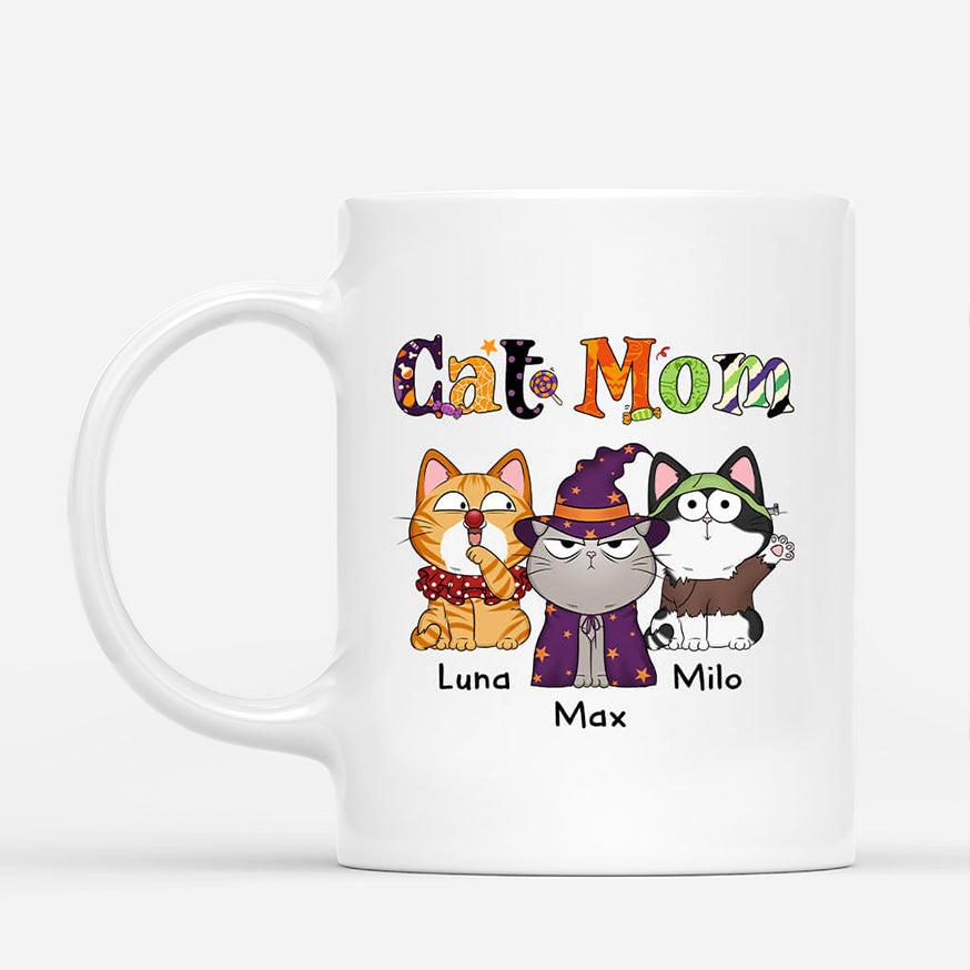 1311MUS1 personalized halloween cat mom mug