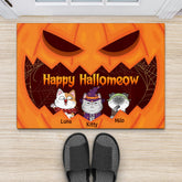 1325DUK2 personalised happy halloween pumpkin cat door mat