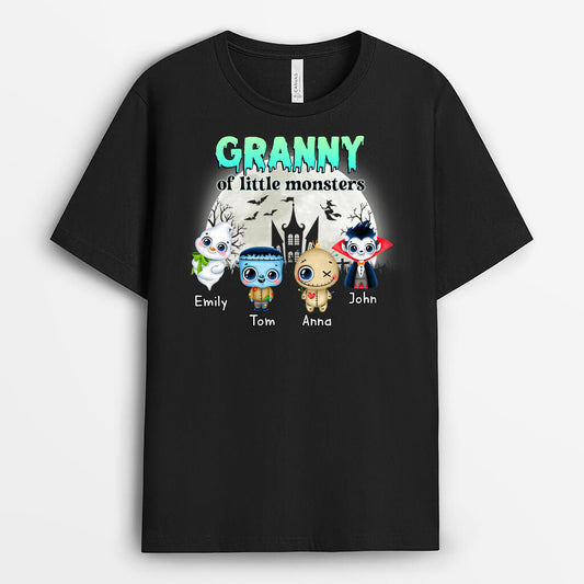 1330AUK2 personalised grandma of little monsters t shirt