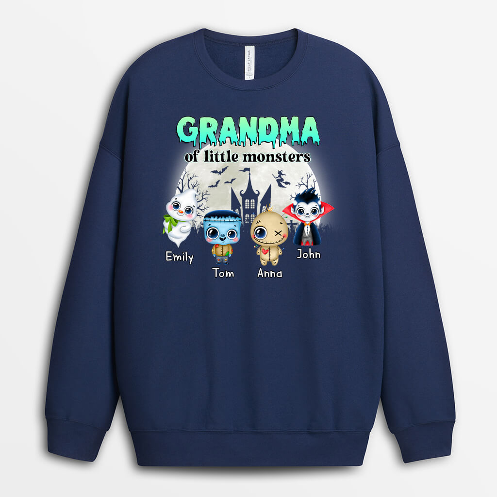 1330WUK1 personalised grandma of little monsters sweatshirt