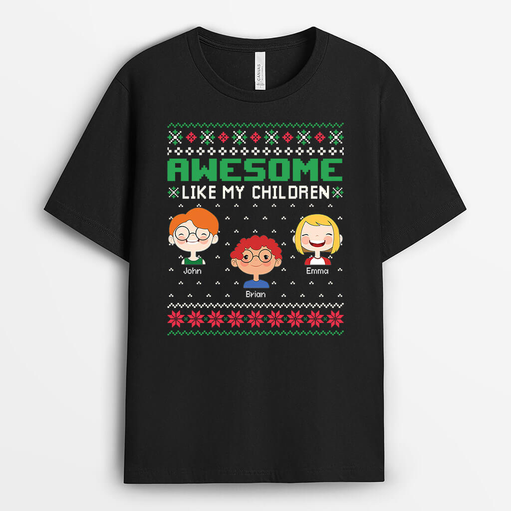 1359AUK1 personalised awesome like my children t shirt