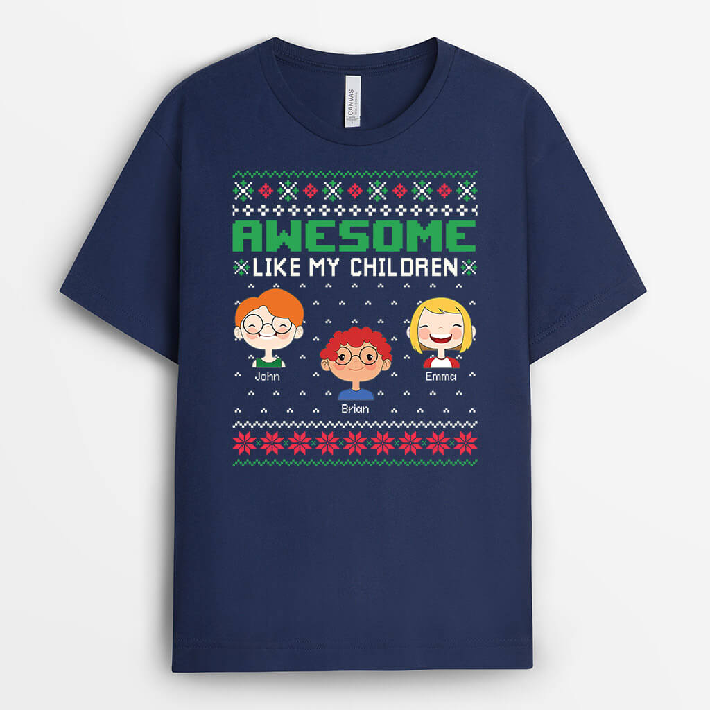 1359AUK2 personalised awesome like my children t shirt