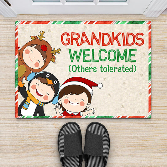 1361DUK2 personalised grandkids welcome doormat