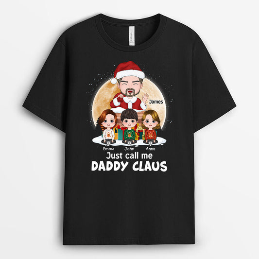 1382AUK1 personalised just call me papa claus t shirt