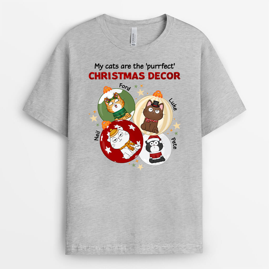1388AUK2 personalised my cats are perfect christmas decor t shirt