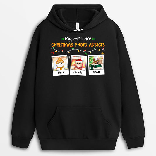 1391HUK1 personalised my dogs are christmas photo hoodie