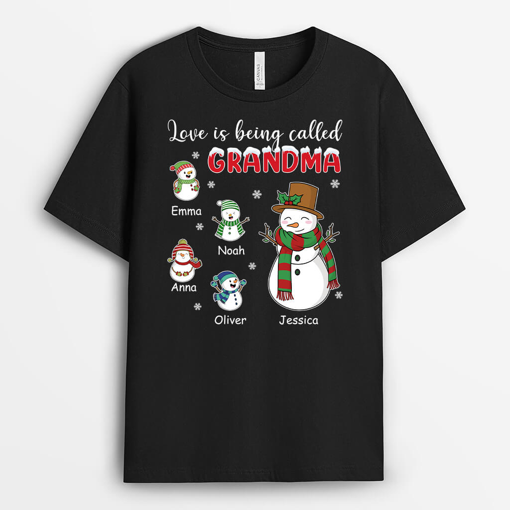 1397AUK1 personalised love is being called grandma mummy t shirt