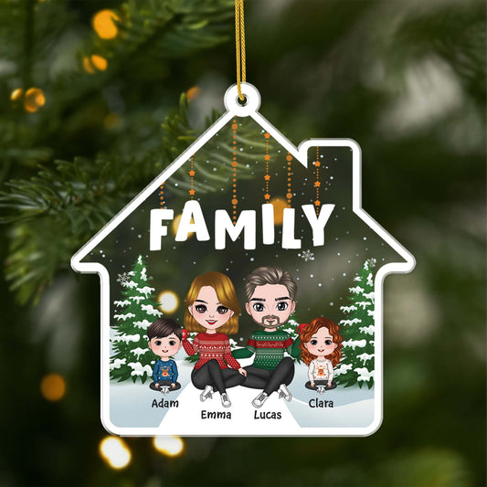 1415OUS1 personalized family house ornament