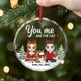 1423OUS2 personalized couple gifts glass couple with dog ornament 1423OKU0C