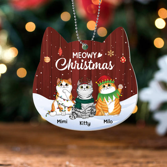 1425OUK2 personalised meowy cat christmas ornament