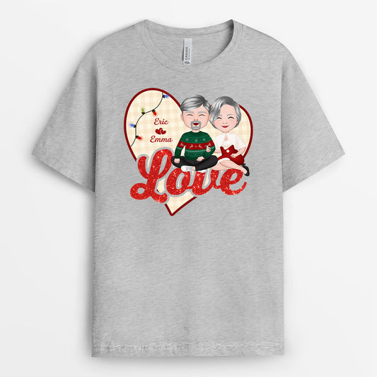 1433AUK2 personalised love in christmas t shirt