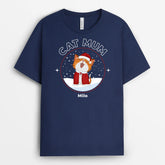 1434AUK2 personalised cat dad cat mom christmas t shirt
