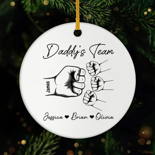 1461OUS1 personalized dad gifts daddys team ceramic ornament with names 1461O8M8B
