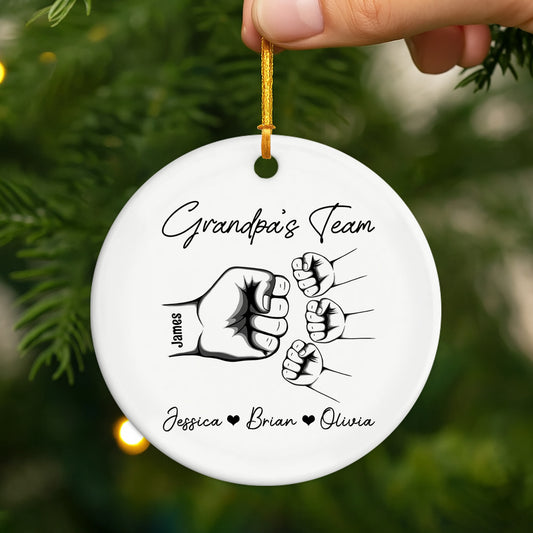 1461OUS2 personalized dad gifts daddys team ceramic ornament with names 1461O8M8B