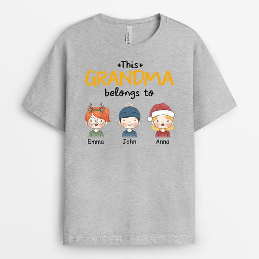 1463AUK2 personalised this grandma belongs to t shirt
