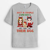 1471AUK2 personalised just a couple who love their dog t shirt