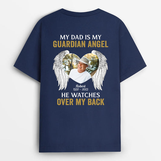 1476AUK1 personalised my dad is my guardian angel t shirt_31452a27 ad8d 4285 90e9 ddda00f5db3a