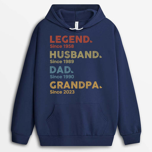 1503AUS2 personalized legend husband daddy and grandpa since t shirt