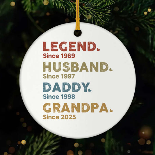 1503OUS1 personalized grandpa gifts legend since ceramic ornament 1503O3T5B