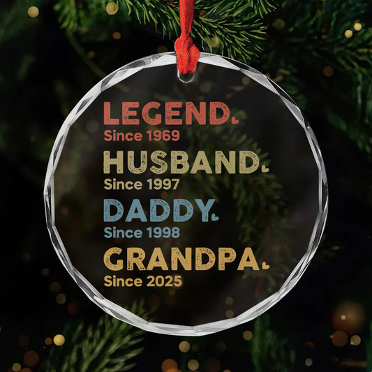 1503OUS1 personalized grandpa gifts legend since glass ornament 1503O3T5B