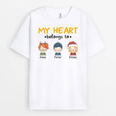 1505AUK2 personalised my heart belongs to t shirt