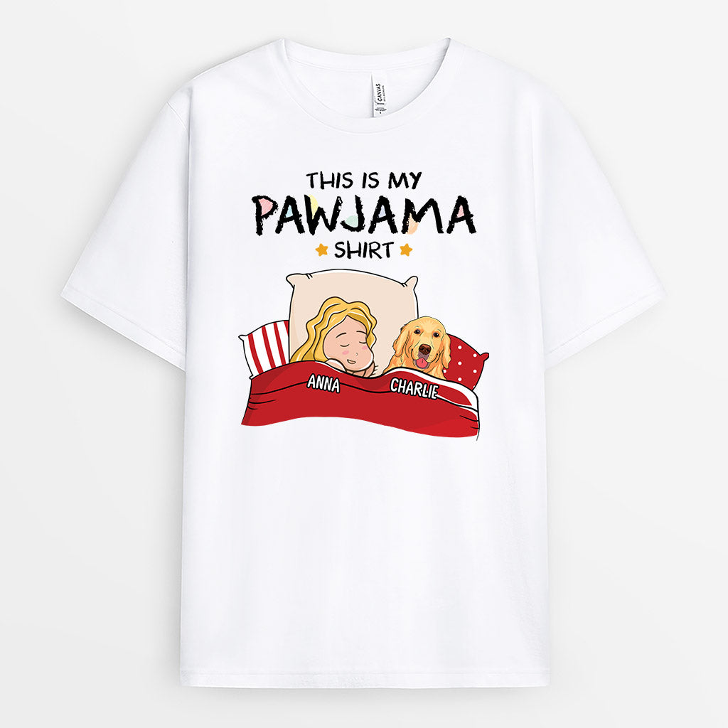 1530AUK1 personalised this is my dog pawjama t shirt