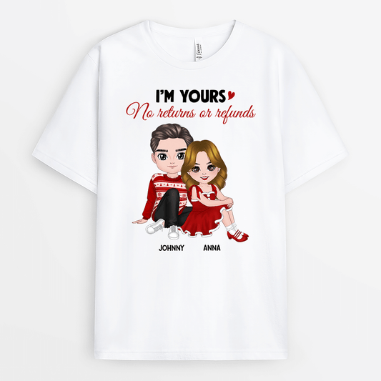 1533AUK1 personalised im yours no returns t shirt