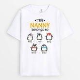 1542AUK2 personalised this mummy grandma belongs to penguin t shirt