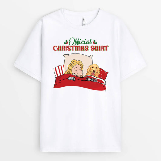 1543AUK2 personalised official christmas dog outfit t shirt