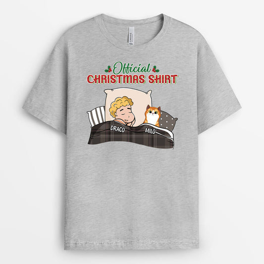 1543AUS1 personalized official christmas outfit with cats t shirt