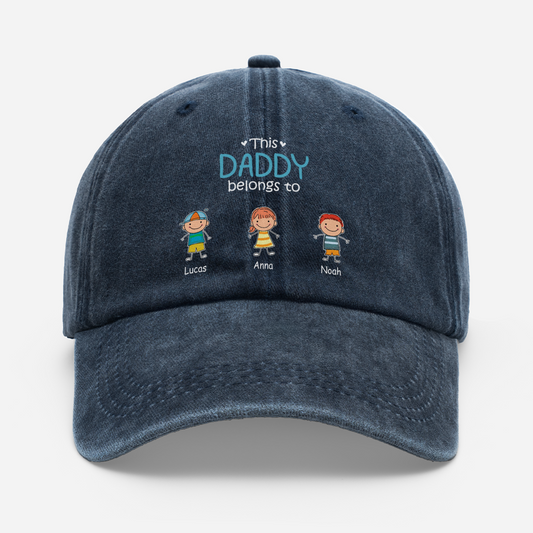1551AUS1 this daddy belongs to washed cotton cap best custom gifts for dadmom 1551aj3k5b