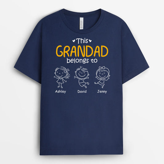 1617AUK1 personalised this grandad belongs to t shirt