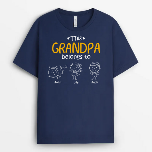 1617AUs1 personalised this grandad belongs to t shirt