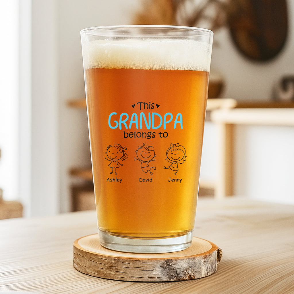1617IUS2 personalized beer glass this dad belongs to dad gifts 1617ITQ8B