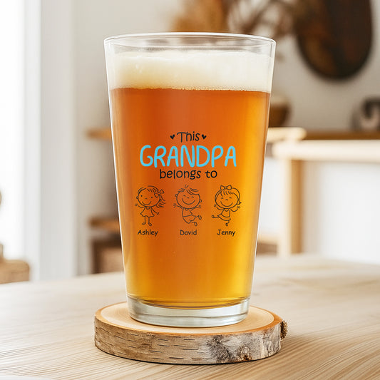 1617IUS2 personalized beer glass this dad belongs to dad gifts 1617ITQ8B