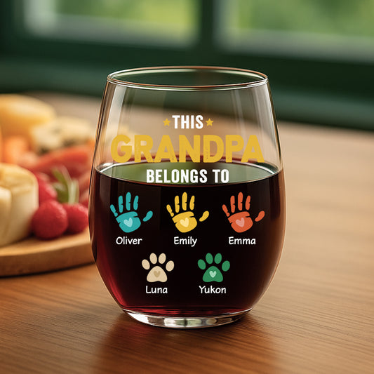 1628IUS2 personalized stemless wine glasses this daddy belongs to gifts 1628IKQ5B