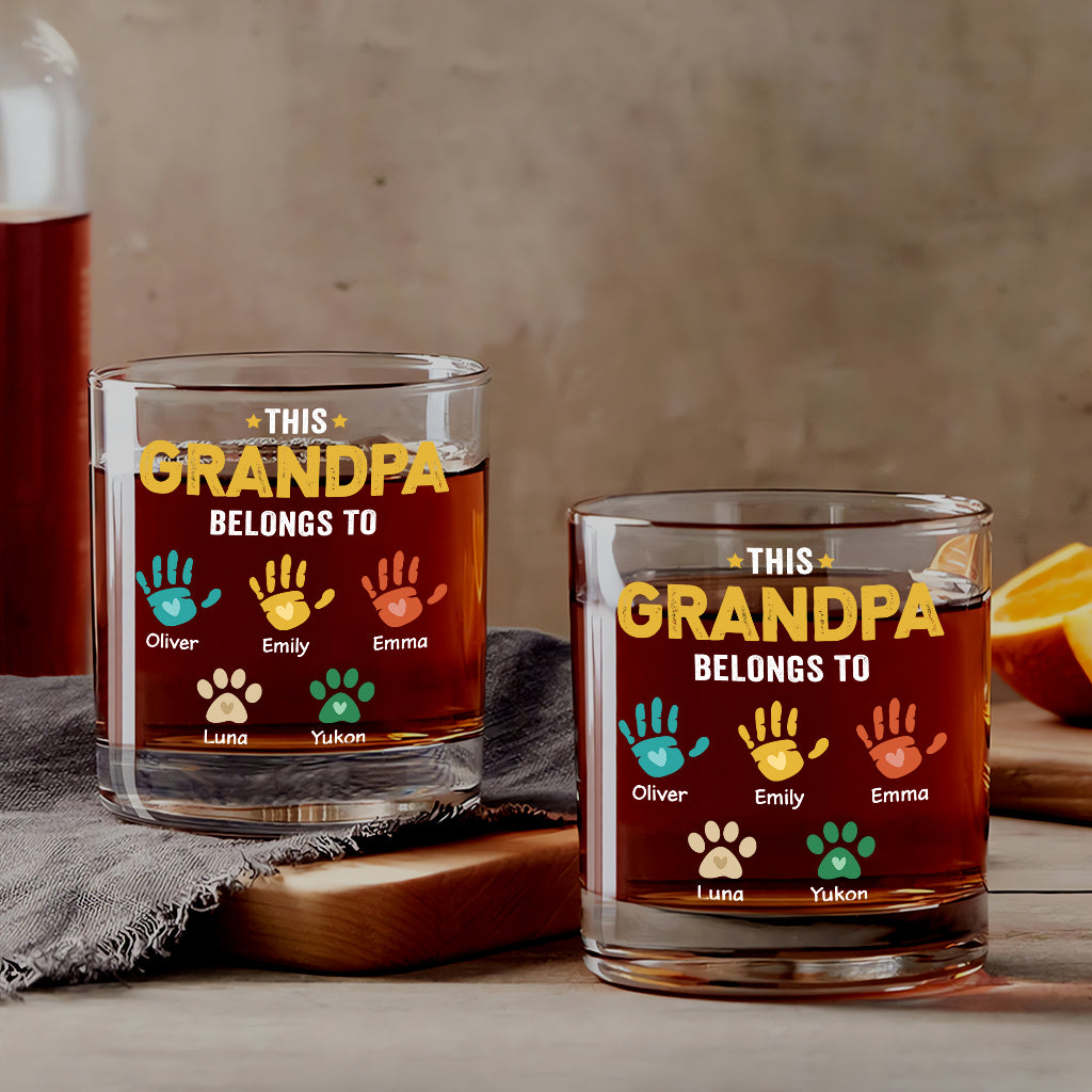 1628IUS2 personalized whiskey glasses this daddy belongs to gifts 1628IKQ5B