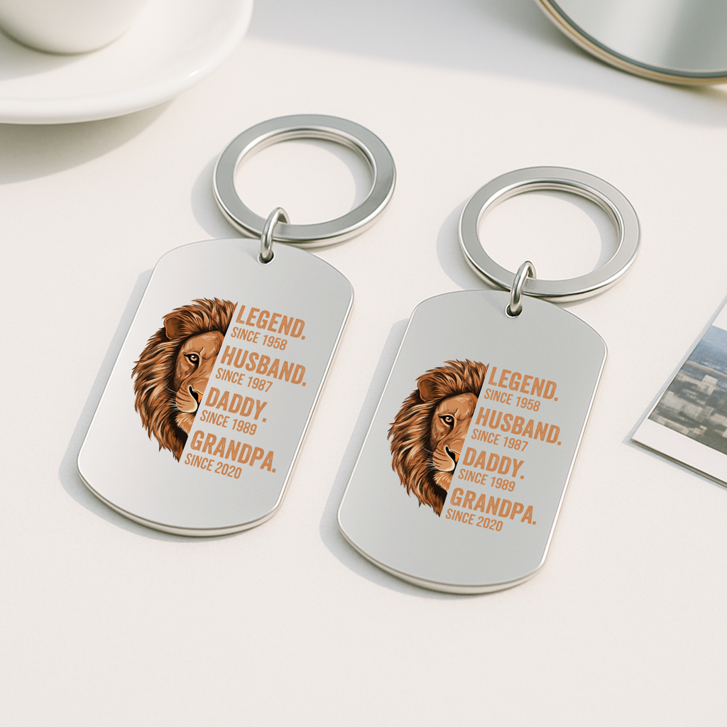1632JUS2 personalized metal keychains lion gifts for grandpa 1632JKN8B