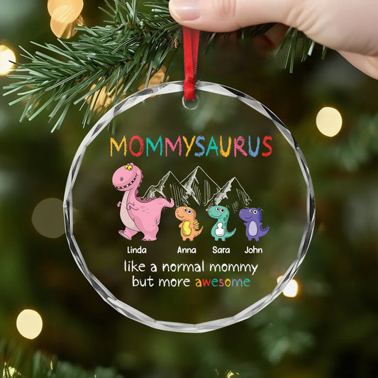 1636OUS2 custom gifts for mom dad glass dinosaur christmas ornament_s 1636O9V0B