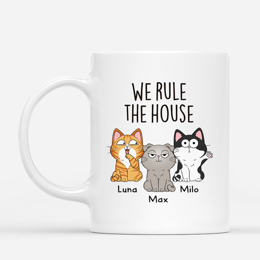 1662MUS1 personalized cat gifts for humans we rule the house cat mug 1662M3U8D