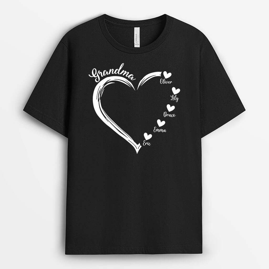 1686AUK1 personalised best grandma with heart t shirt_26aefae7 5a3f 4d39 a96d af8c123d8563
