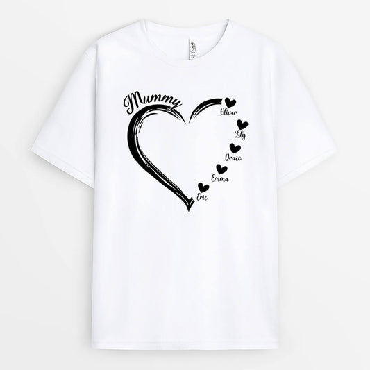 1686AUK2 personalised best grandma with heart t shirt