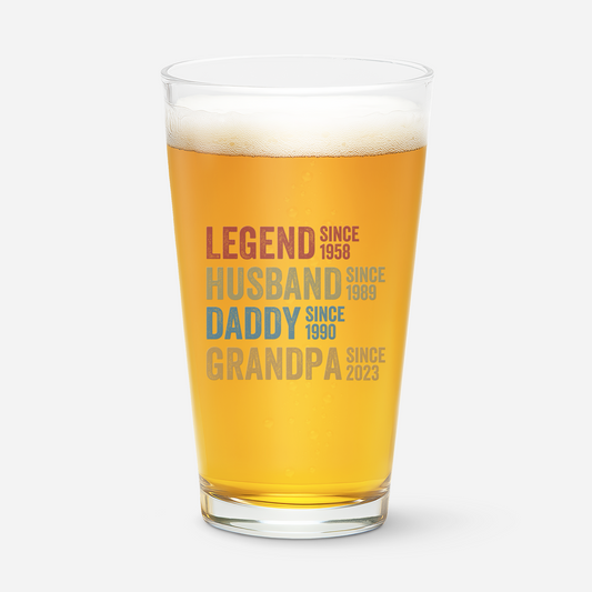 1732IUS1 custom grandpa gifts legend since beer glasses 1732I