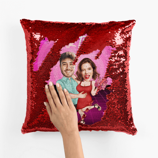 1783PUK2 personalised perfect partner sequin pillow