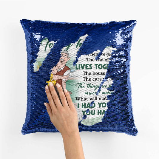 1797PUK2 personalised to my husband sequin pillow