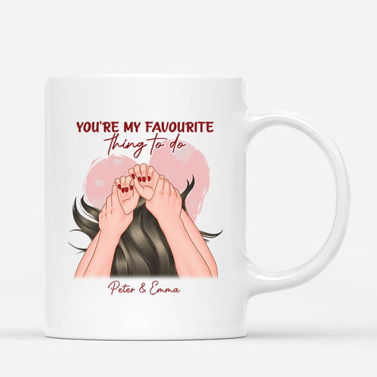 1833MUK1 your my favorite things to do personalised coffee mugs for couples