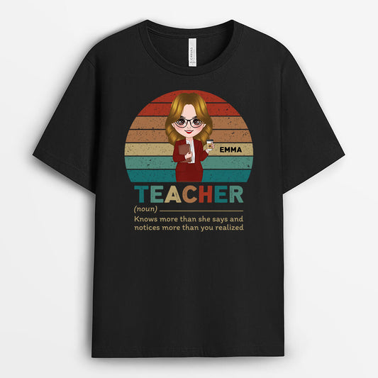 1845AUK1 personalised vintage teacher t shirt