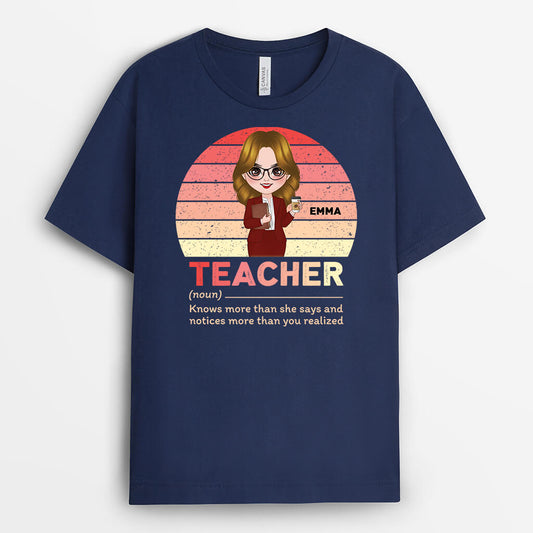 1845AUK2 personalised vintage teacher t shirt